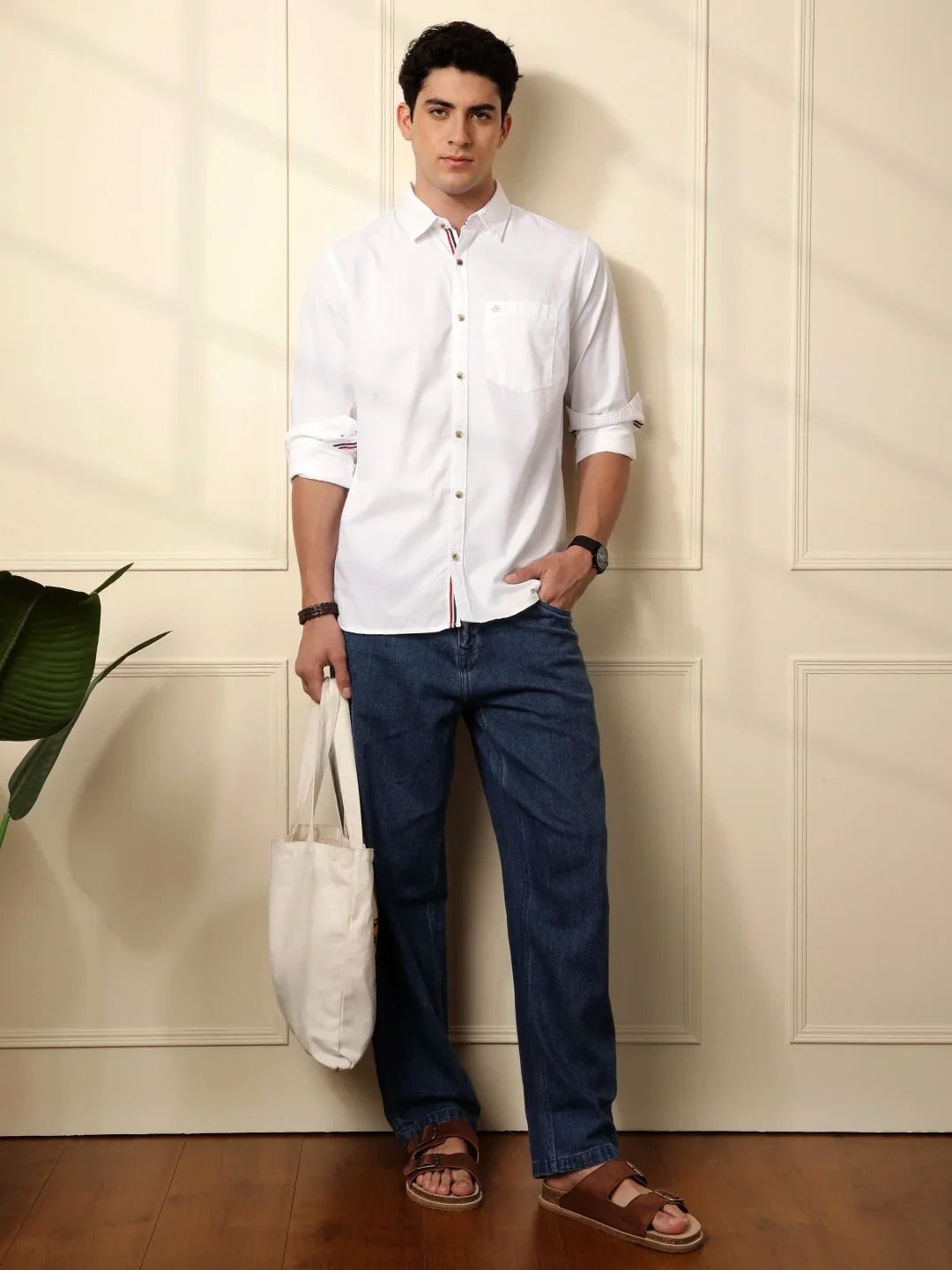 Cambridge Giza Cotton Shirt In Peach Fuzz Red