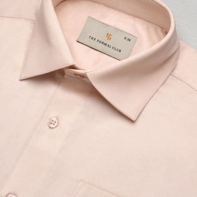 Cambridge Giza Cotton Shirt In Peach Fuzz View 3
