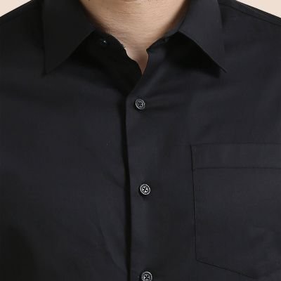 Cambridge Giza Cotton Shirt in Raven View 6