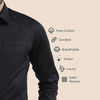Cambridge Giza Cotton Shirt in Raven View 5