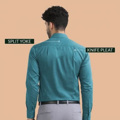 Cambridge Giza Cotton Shirt in Teal View 6