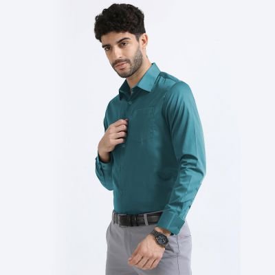 Cambridge Giza Cotton Shirt in Teal