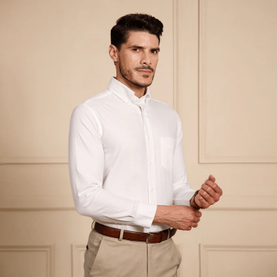 Regal Oxford Solid Shirt in Cloud White